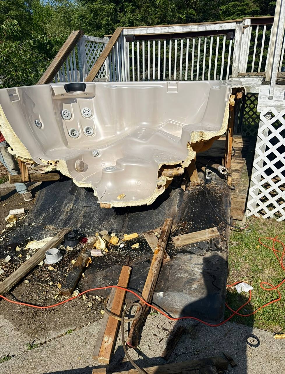 Hot tub removal project